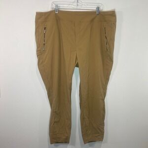 Athleta‎ Trekkie North Jogger Pants Zip Pockets Stretch Hiking Travel Khaki 22